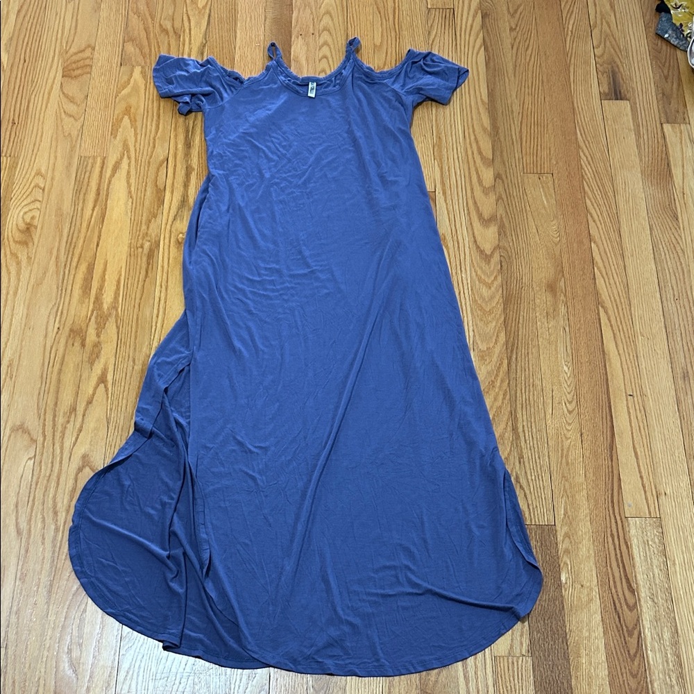 Purple Cold Shoulder Maxi Dress